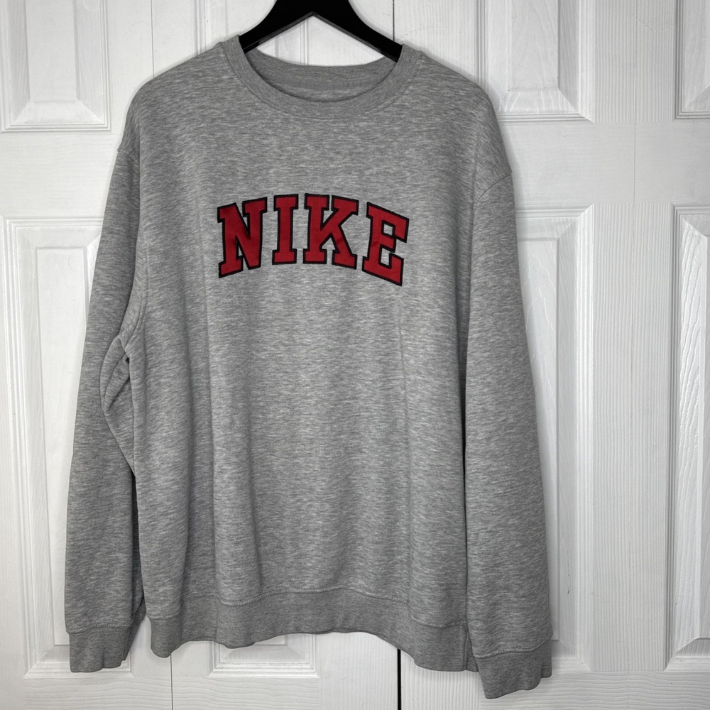 NIKE Spellout Lightweight Sweatshirt Men's Size L Large Vintage Silver Tag